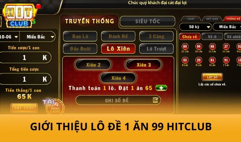 Giới thiệu chung loại hình Lô đề 1 ăn 99 HitClub
