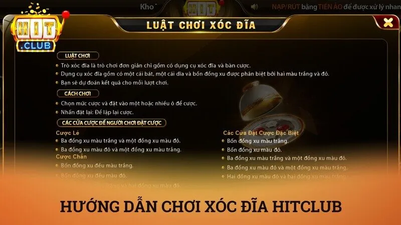 Xóc đĩa Hit Club – Luật chơi chi tiết và bí quyết đặt cược toàn thắng 3 Các lựa chọn đặt cược trong một ván game Xóc đĩa HitClub