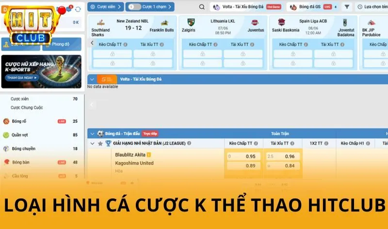 K thể thao hitclub - Trải nghiệm giải trí thể thao đa dạng và hấp dẫn 2 Các loại hình cá cược K thể thao HitClub