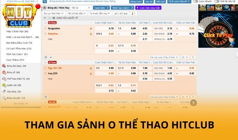 O thể thao hitclub - Cập nhật thông tin thể thao đa dạng và mới nhất 4 Hướng dẫn tham gia sảnh O thể thao HitClub